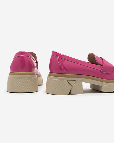 Royalfashion Lackierte fuchsiafarbene Mokassins für Damen Gelopa