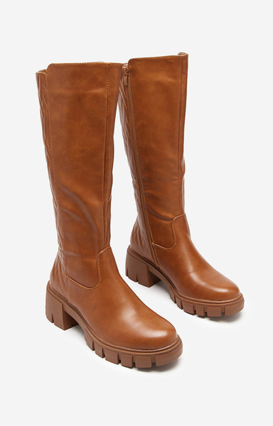 Braune Damenstiefel bis zur Wadenmitte Radisha - Footwear