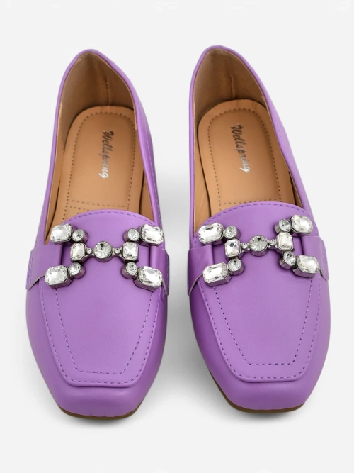 Королівська мода Жіночі лофери з стразами Lecilla