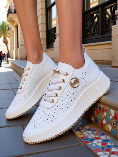 Royalfashion Damen Perforierte Sport Sneakers Jovenes