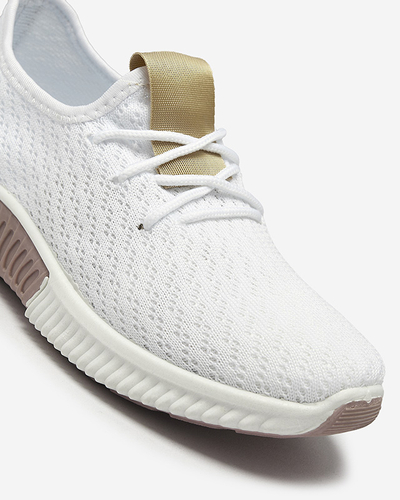 Weiße Damen-Sportschuhe mit braunen Einsätzen Kedeti - Footwear