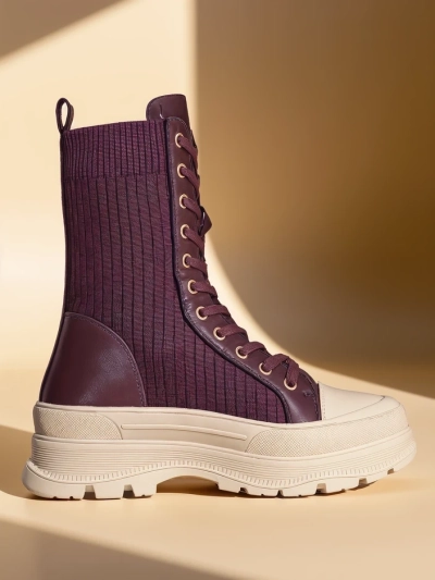 Royalfashion Damen High Worker Boots Fosilla