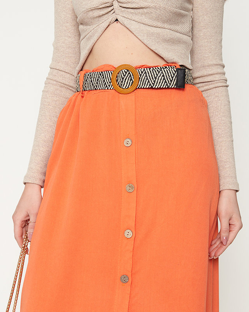 Помаранчева жіноча спідниця