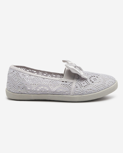 Mädchen-Sneaker mit grauer Osmo-Schleife - Schuhe