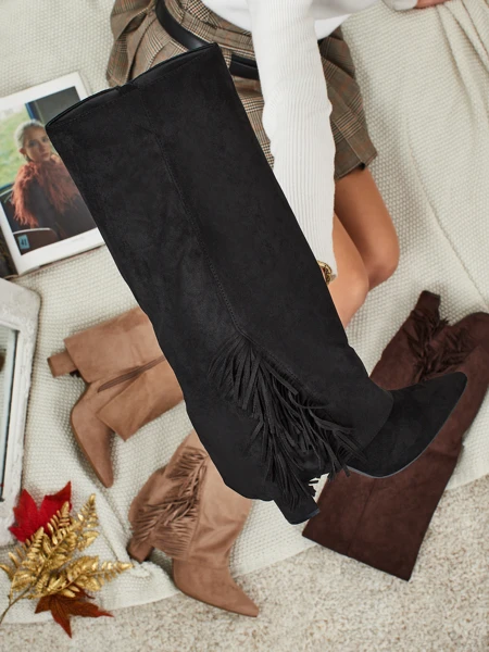 Damenstiefel aus Öko-Wildleder mit Schaft Rimolea