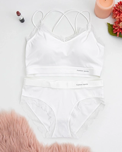Weiße Dessous für Damen mit Spitze - Unterwäsche