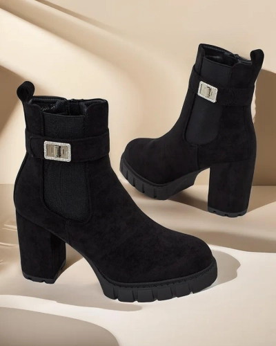 Royalfashion Damen Blockabsatz-Stiefeletten Effo