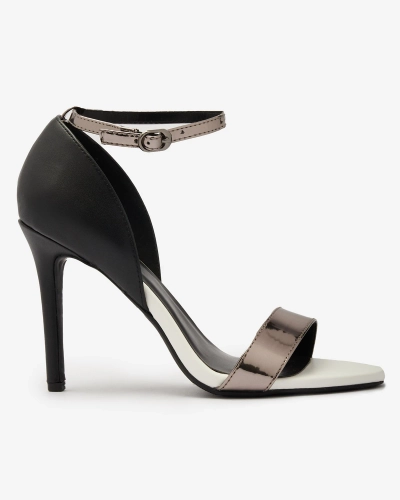 Stiletto-Sandalen für Damen in Schwarz und Weiß Siefla- Footwear