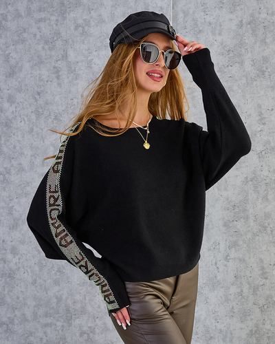 Royalfashion Тонкий жіночий светр з цирконами