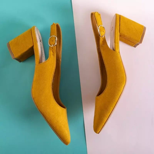 OUTLET Гірчичні жіночі босоніжки на стовпі Siofra - Взуття