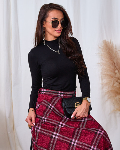 Royalfashion Чорна жіноча блуза-напівгольф