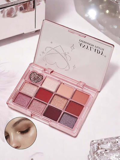 Palette mit 12 Lidschatten Ruby Glamour