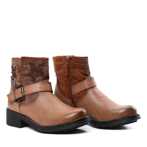 Brązowe workery z gwiazdkami Crystal Snow - Obuwie