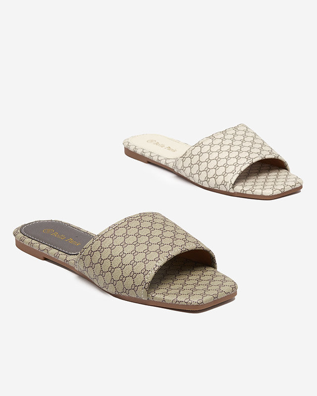 Beige gemusterte Damenhausschuhe Reverdi - Schuhe