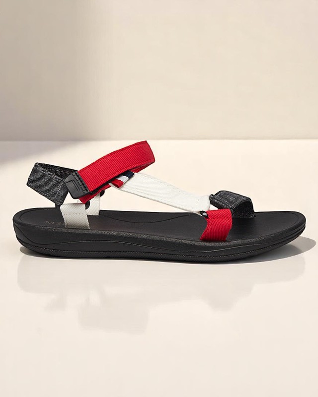 Luna Damen Sandalen Rot-Schwarz Synthetisch für den Sommer