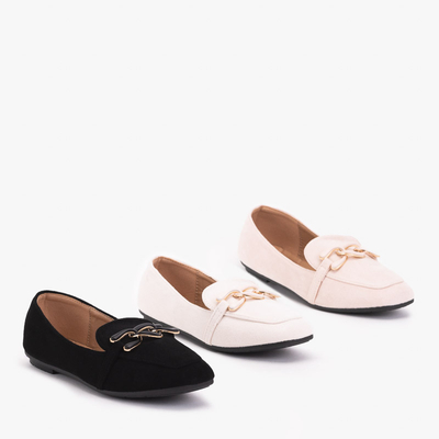 Schwarze Damenmokassins mit Olly-Dekoration - Schuhe