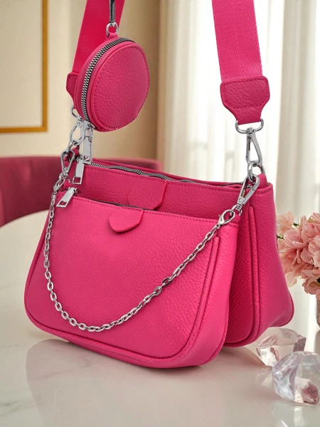 Aurelia Fuksjowa Damen Leder Mini Handtasche mit Kette