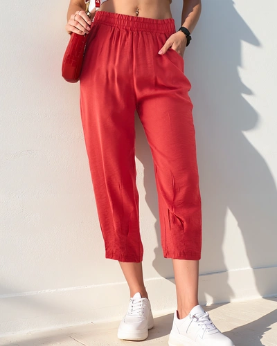 Royalfashion Gerade Damenhose aus Stoff 7/8