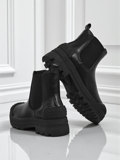 Plateau Stiefeletten aus Öko-Leder Amber Veil