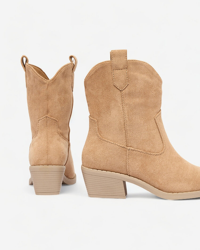 Royalfashion Hellbraune isolierte Damen-Cowboystiefel Bronco