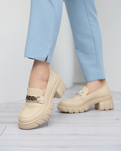 Beige Damenschuhe auf massiver Erikela-Sohle - Schuhe