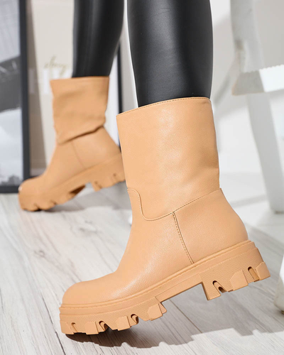 Damen-Stiefelette zum Hineinschlüpfen mit kamelfarbener Mekira-Isolierung - Footwear