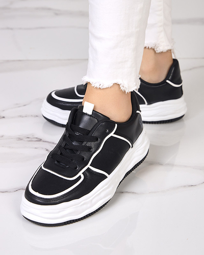 Schwarze Damen-Sneaker mit glänzenden Einsätzen Pinero - Footwear