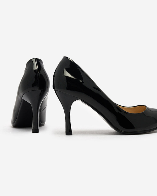 Royalfashion Чорні лаковані човники на підборах Degonola