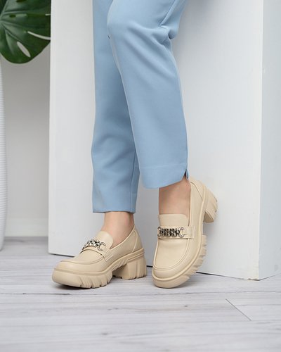 Beige Damenschuhe auf massiver Erikela-Sohle - Schuhe