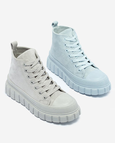 Hellblaue Damen-Schnürstiefel a'la sneakers Netara - Footwear