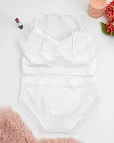 Weiße Dessous für Damen mit Spitze - Unterwäsche