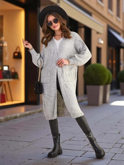 Royalfashion Gestrickte Damen-Poncho-Strickjacke