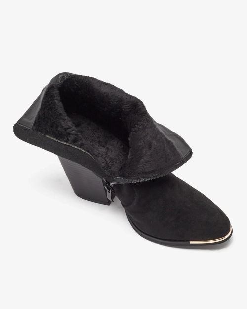 Royalfashion Чорні жіночі утеплені черевики Diva Charms