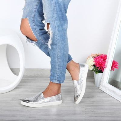 Silber Slip On mit lackiertem Zeh Messaderra - Footwear