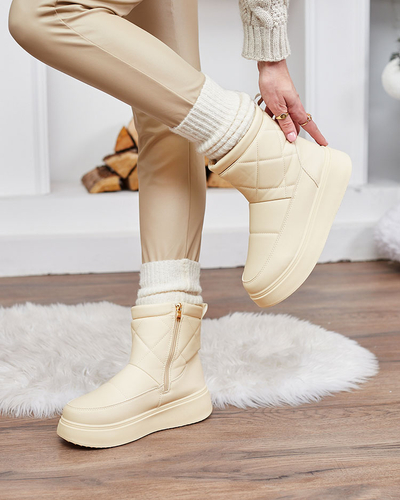 Royalfashion Beige Damenstiefel a'la Schneestiefel Kacecica