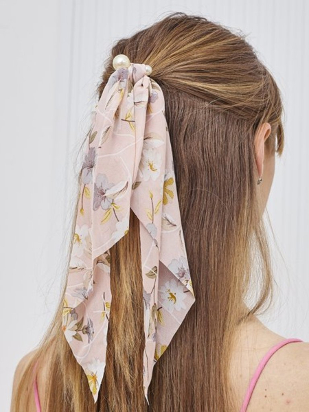 Royalfashion Haargummi mit Band, verziert mit kleinen Blumen und Perlen Florennea