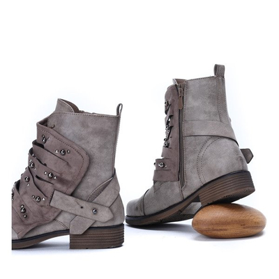 Workery z dżetami w kolorze khaki Olesja - Obuwie