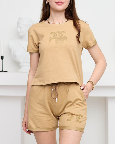 Sport-Trainingsanzug für Damen mit Camel-Zirkonia - Kleidung