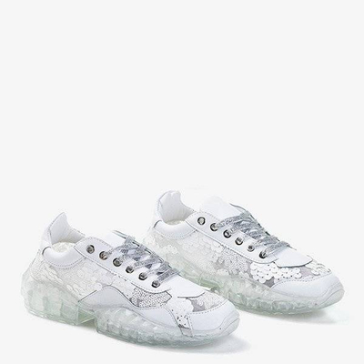 Weiße Damen-Sportschuhe mit Pailletten Polja - Footwear