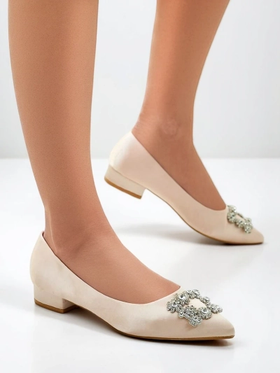 Royalfashion Damen Ballerinas a'la Satin mit dekorativer Schnalle Legant