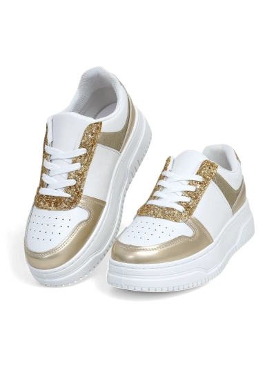 Royalfashion Damen Sneakers mit Glitter Qisofi