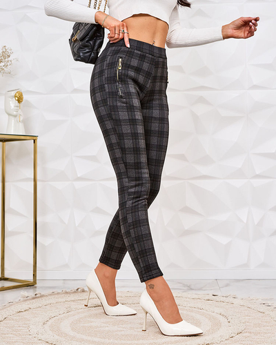 Royalfashion Жіночі утеплені штани тегінг в клітинку