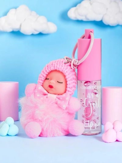 Lipgloss für Kinder mit einer Puppe Hellrosa