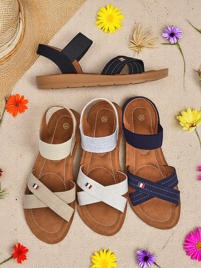 Royalfashion Damensandalen mit elastischem Zerefis