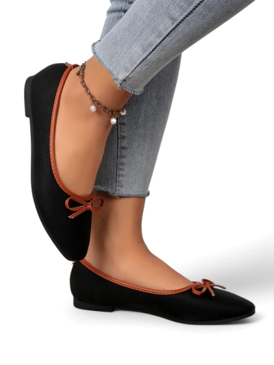 Royalfashion Damen Ballettschuhe mit Glitzer und einer Schleife Aramie