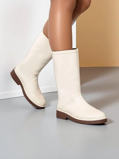Royalfashion Mattschwarze Damenregenschuhe Mattelo