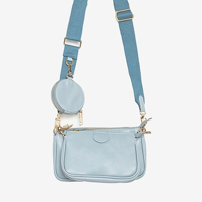 Dreiteilige kleine Damenhandtasche in Hellblau - Handtaschen