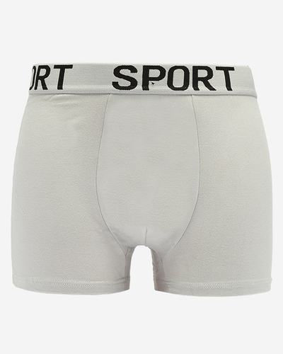 Hellgraue Herren-Boxershorts mit Aufschrift - Underwear