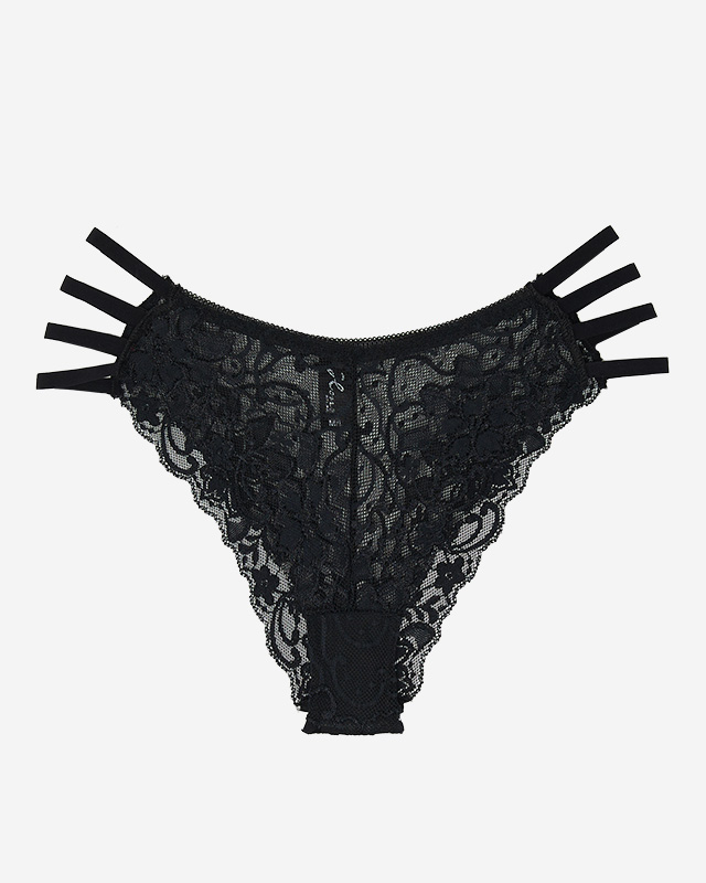 Schwarzer Damen-Spitzen-BH-Slip - Unterwäsche