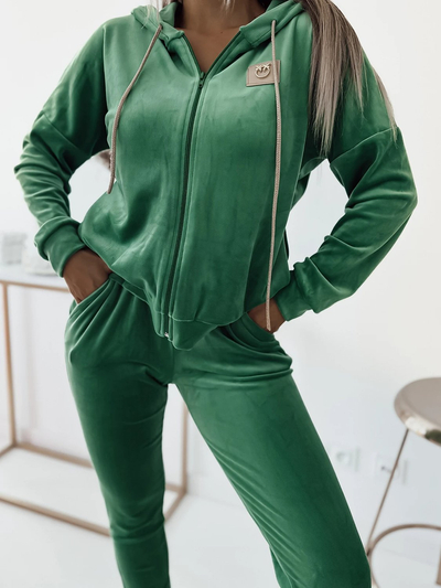 Комплект жіночих велюрових світшотів Royalfashion Green